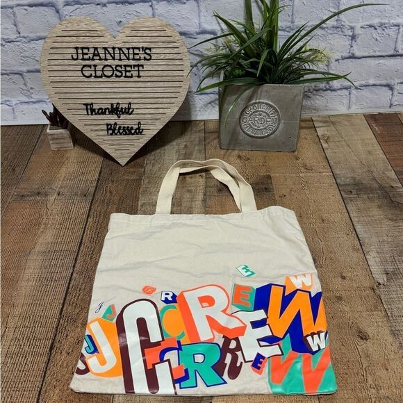 J.Crew Greg Lamarche Limited Edition Graffiti Canvas Summer Beach Tote Bag - Picture 1 of 8